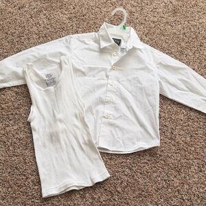 TFW White Button-Down Shirt and Tank Set